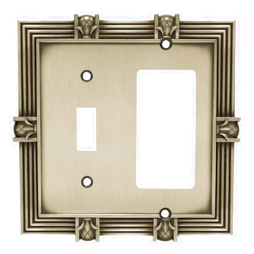 Liberty Hardware Franklin Brass 64466 Pineapple Single Toggle Switch/Decorator Wall Plate/Switch Plate/Cover, Brushed Satin Pewter