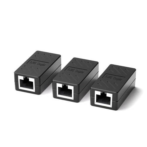 LVY Ethernet Extender RJ45 Couplers Network Cable Coupler Cat 5 Coupling Lnternet Female to Female Connector Lnline Coupler for Cat5/ Cat5e/ Cat6e/ Cat7 Ethernet Extension Cable(3 Pack Black)