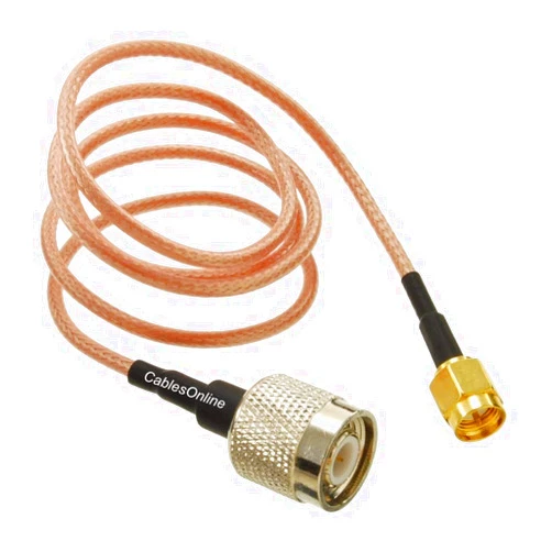 CABLESONLINE.COM ATLANTIC COMPUTERTECH CablesOnline, 3ft. SMA Male to TNC Male 50-Ohm RG316 Coax Low Loss Jumper RF Cable, RF-MT103
