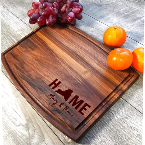 CUSTOMIZEFAST Custom Cutting Board. State Home. Personalized Boards. Wood Engraved. Handmade. Walnut Boards. Customized Gift. (Walnut, 9