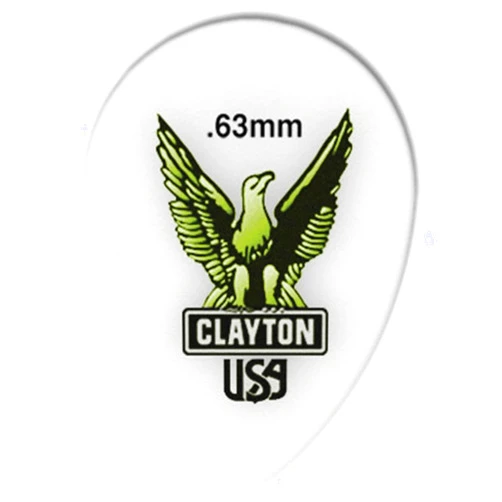 CLAYTON MACHINE WORKS Clayton Acetal Small Teardrop Guitar Picks .63 mm 1 Dozen