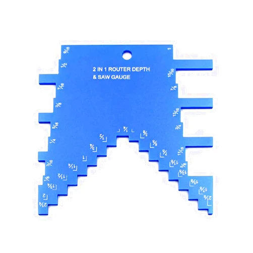 SYWAN 2 in 1 Step Depth Gauge for Router and Table Saw,Aluminum Step Depth Gauge for Setting up Blade Height
