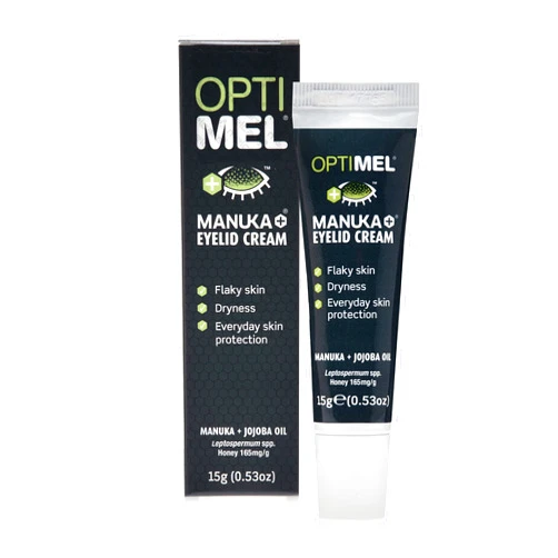 Optimel® Manuka+® Eyelid Cream, with Manuka Honey & Jojoba Oil, Restores Skin's Natural Structure, Soothes Flaky, Dry Skin - Ideal for Blepharitis, MGD, Seborrheic Dermatitis, Rosacea, & Eczema, 15g