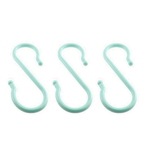 E-outstanding 3pcs Plastic S Shaped Double Head Hanger Hook Bathroom Nail Hooks Wardrobe Clothes S Hooks, Blue L Size 15.2cm