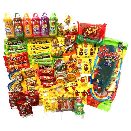 MEXICAN CANDY Assorted Mexican Candy (55Count), Variety Of Spicy, Sweet, Sour Candy Bundle with FREE 1oz France Bon Bon Candy (Watermelon)