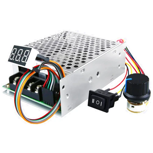 SDRGEEK PWM DC Motor Speed Controller,Max DC 10-55V/60A Stepless Brushed Speed Controller Adjustable 12V 24V 36V/Continuous Current 40A, LED Digital Display and Forward-Brake-Reverse Switch Potentiometer