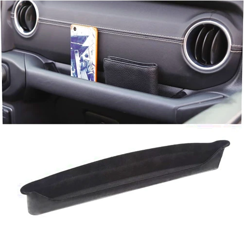 Savadicar JL GrabTray Passenger Storage Tray Organizer Grab Handle Accessory Box for 2018-2023 Jeep Wrangler JL JLU & Gladiator JT, Add Microfibers, Interior Accessories, Black