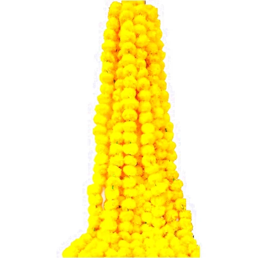 SHILPPAM Crafting Happiness® Set of 5 Pcs 4.5feet Golden Yellow Marigold Garland I Flower Strands Decorations Diwali Indian Wedding Backdrops I Flower Garland for Puja Rituals, Christmas (Yellow)