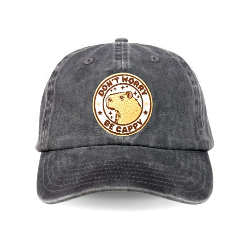InnoBeta Capybara Gifts Cap for Capybara Lovers, Funny Adjustable Embroidered Capybara Hat Gifts for Christmas, Birthday- Black