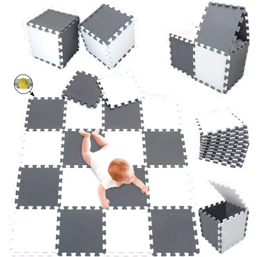 meiqicool Foam Play Mat Thick Soft EVA Interlocking Foam Floor Mats Children Yoga Exercise Multi Jigsaw Puzzle Blocking Board Kids Playmats Play 18 Piece AL