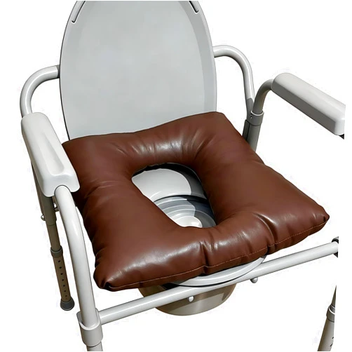 OROZCOR Bedside Commode Cushion, Washable Toilet Seat Cushion for Seniors, Padded PU Cover with Fixing Straps for Commode Chair 16.5