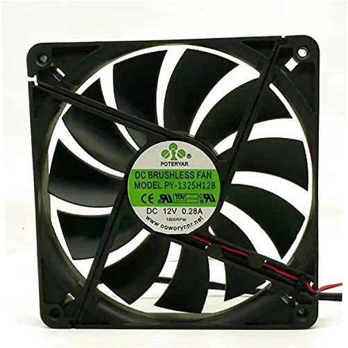 Lora Maldonado PY-1325H12B 12V 0.28A 13.5CM 135x135x25mm 2wire Silent Computer Cooling Fan