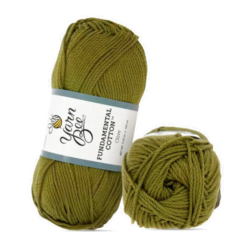 Hobby Lobby Yarn Bee 4 - Medium Yarn for Crocheting & Knitting – Soft Yarn Skein – 164 Yards of Mercerized Cotton Yarn for Crocheting Blankets, Hats, & More – Craft Supplies for Handcrafting, Olive