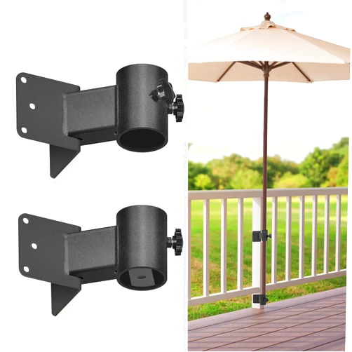 Adamoss Deck Umbrella Mount,Umbrella Holder for Deck Railing,Patio Deck Mount Umbrella Holder Heavy Duty Adjustable Metal Umbrella Stand Outdoor Base Attaches to Railing, Outdoor Courtyard, Balcony, Boats