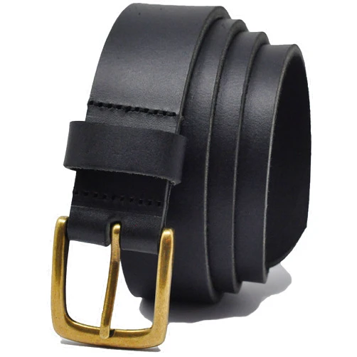 Ashford Ridge Made in England 34mm Full Hide Leather Belt with Brass Colour Buckle