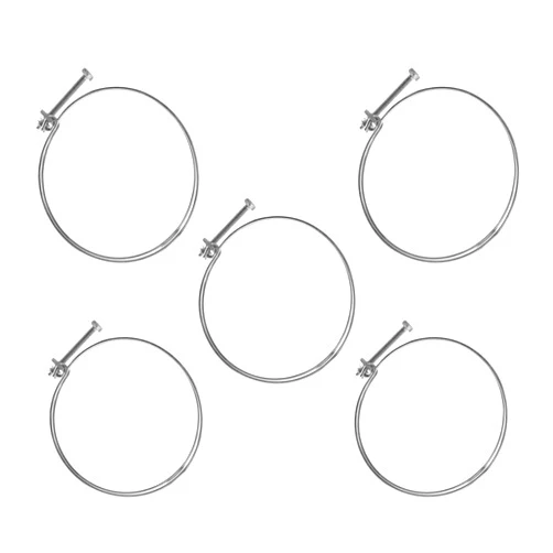 POWERTEC 70218 6 Inch Double Wire Hose Clamp with bolt, Adjustable Hose Clamps for Dust Collection Hose, Dust Collection System Accessories, Dryer Vent Hose & Leaf Vacuum Hose, 5 pk (Color May Vary)
