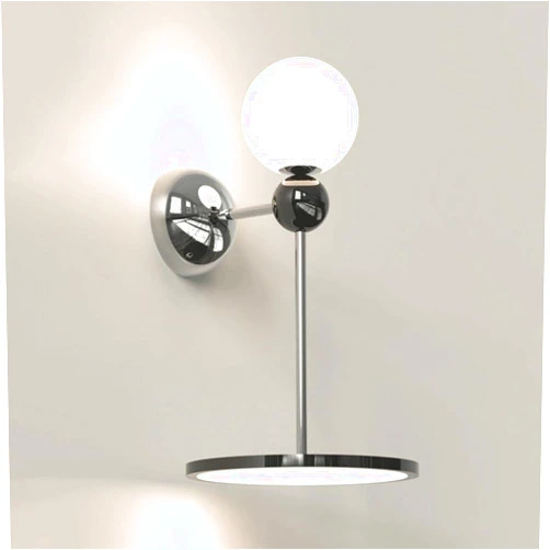 Fyiouy Up Down Aluminum Wall Lamp Chrome Home Decor Lighting Fixture Acrylic Shade Modern LED Wall Sconce 3000K/4000K/6000K Adjustable, 17W Postmodern Art Sconces for Bedroom Living Room