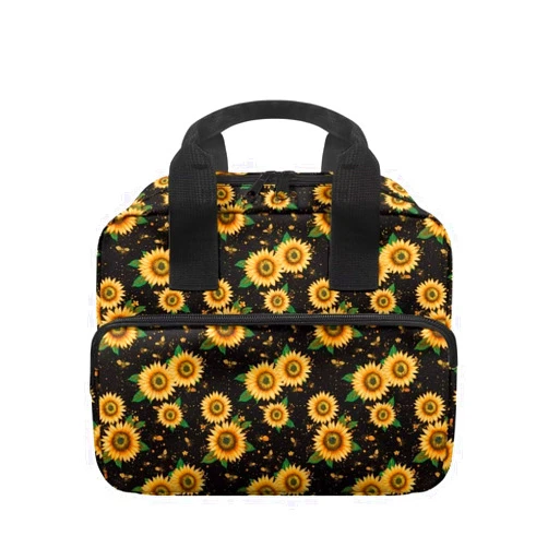 Suobstales Sunflower Bee Print Bible Covers for Women Men Book Carrying Case for Kids Lightweight Scripture Church Bag Bible Protective with Handle and Front Zipper Pocket