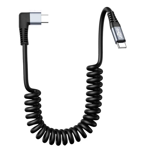 Guamar USB C Cable (7FT, 20Gbps), USB C to USB C Right Angle Cable 100W, 90 Degree Type C DP Fast Charging Cable for iPhone 16/15 Series Galaxy S24 S23 MacBook iPad