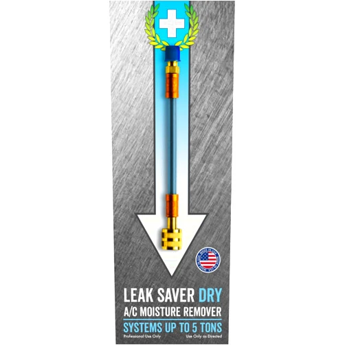 Leak Saver Direct Inject Dry A/C Moisture Remover (No Leak Sealant, Moisture Remover Only) - For Systems Up to 5 Tons - Converts Moisture into Synthetic Oil - Created and Used by HVAC Pros - USA Made