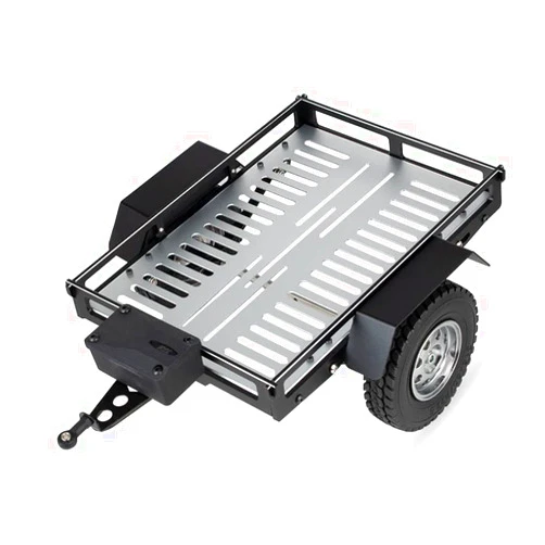 KYX Racing Aluminum RC Cars Trailer Heavy Duty Truck and RC Rock Cars Trailer for 1/10 RC Crawler Cars Axial SCX10 SCX10 II SCX10 III TRX4 TRX6 D90 Redcat Gen7 Gen8