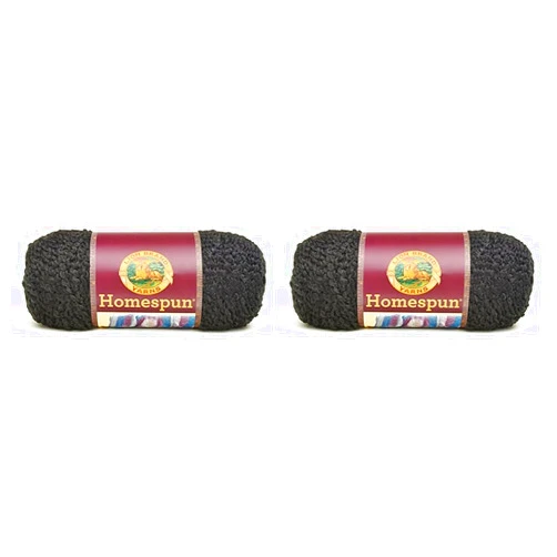 Lion Brand Yarn Lion Brand Homespun Yarn (373) Black (Pack of 2)