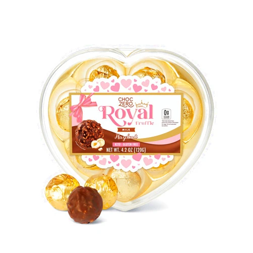 ChocZero Chocolate Hazelnut Truffle, Keto, Premium Valentine's Chocolate Gift Box, 8 Truffles, 4.2 oz (Pack of 1)