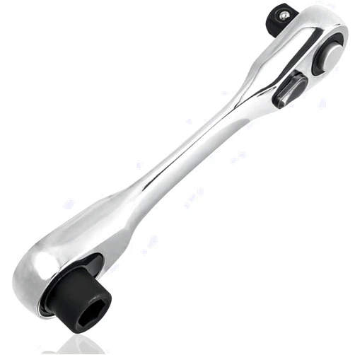 YAKAMOZ 2 in 1 72-Tooth Mini Ratchet Wrench, 90 Degree Right Angle Small Ratchet Screwdriver 1/4 Inch Drive Ratcheting Socket Wrench for Tight Place