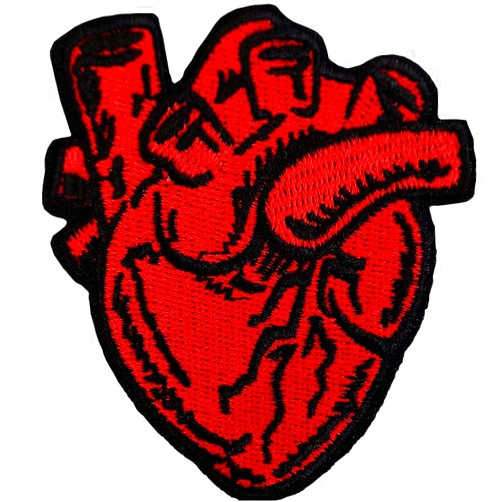 MUNAN X-Ray Anatomical Heart Patch Embroidered Applique Badge Iron On Sew On Emblem