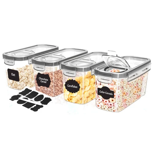 Utopia Kitchen Cereal Containers Storage - Liter Airtight Food Storage Containers & Cereal Dispenser For Pantry Organization And Storage (Clear, 2 Liter Pack of 4)