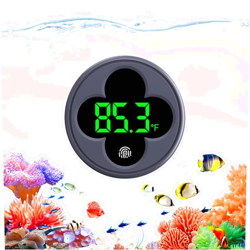PAIZOO Aquarium Thermometer Digital, LED Fish Tank Thermometer Wireless Accurate Temperature Gauge to ±0.9℉, Aquarium Accessories for Fish Tank, Betta, Axolotl Tank or Aquatic, Replaceable Battery