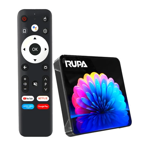 RUPA Android TV Box (2nd Gen) 13.0 TV Box 4GB RAM 32GB ROM WithNew Software, Smart Android TV Box with Voice Remote Control, Support 2.4G/5.0G WiFi 6 4K Utral HD with Bluetooth 5.0