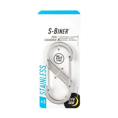 Nite Ize SB3-03-11 Size-3 S-Biner Dual Carabiner Stainless Steel
