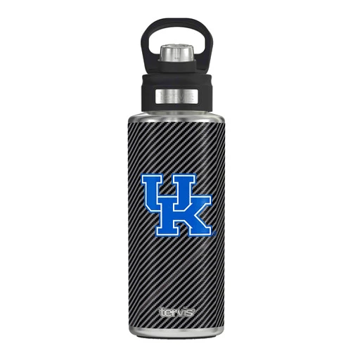 Tervis University of Kentucky UK Wildcats Triple Walled Insulated Tumbler, 32oz Wide Mouth Bottle - Stainless Steel, Carbon Fiber