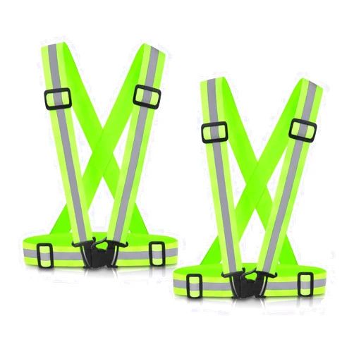 SAWNZC Reflective Vest Running Vest 2Pack, High Visible Reflective Gear for Nighttime Running Biking Motorcycle Dog Walking, Adjustable Safety VES fits Men Women Kids