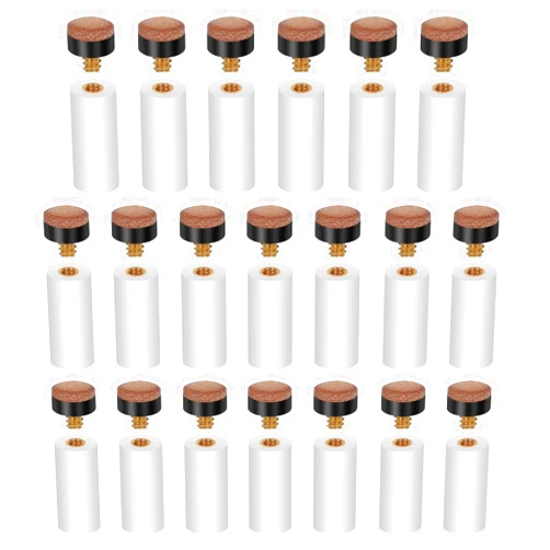 Vefungyan 20 Set Billiard Cues Tips Replacement: 20pcs White Pool Cue Stick Ferrules, Screw On Pool Cue Tips Pool Stick Tips