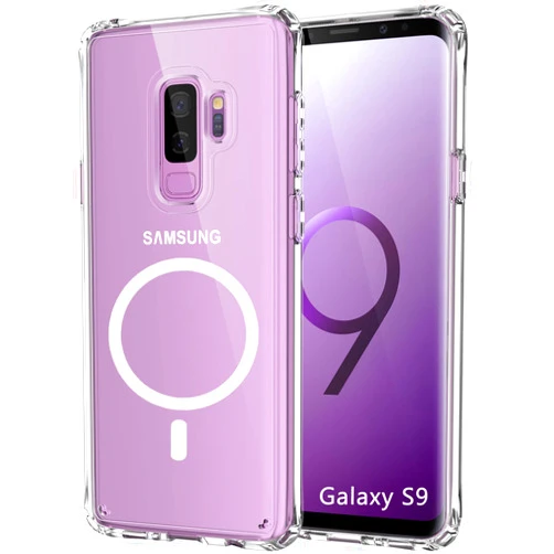Pemuyak for Samsung Galaxy S9 Phone Case,Compatible with Mag-Safe, Anti-Yellowing Military-Grade Drop Protection Rugged Shockproof Magnetic Case for Galaxy S9 5.8 inch, Clear