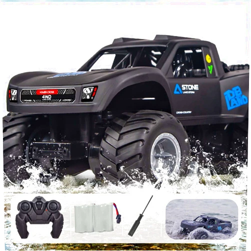 KB KAIBO 1:16 Amphibious Remote Control Car, 4WD Monster Truck Toys All Terrain, Rc Cars for Adults, Rc Trucks 4x4 Off Road Waterproof，6 7 8 9 10 11 12+ Year Old Boy/Girl Gifts, Halloween Toys (Blue