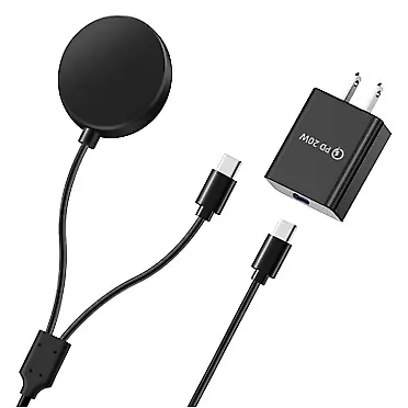 Clolasa 20W 2 in 1 Galaxy Watch Charger Compatible with Samsung Galaxy Watch 6/6 Classic/5 Pro/5, USB C Fast Charging Cable for Galaxy S23/S22/S21/S20/Note 20/10 or Other USB C Device, 3.9FT