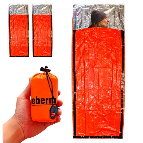 Leberna Emergency Sleeping Bags 2 Pack | Portable Emergency Blanket Survival Gear