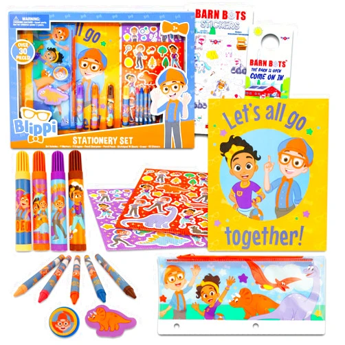 Screen Legends Blippi Activity Book - Blippi Coloring Books for Toddlers Bundle 30 Pc Includes Blippi Stickers, Blippi Markers, Blippi Sketchpad, and More | Blippi Toys