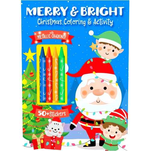 By Editors of Silver Dolphin Books (Author) Merry & Bright! Christmas Coloring (Color & Activity with Crayons)