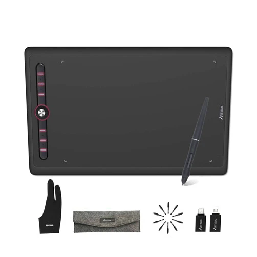 Artisul M0610Pro Graphics Drawing Tablet 10x6 inch Drawing Tablet with 8192 Levels Pressure Battery-Free Stylus and 8 Hot Keys Digital Art Tablet Compatible with Mac Windows PC, and Android