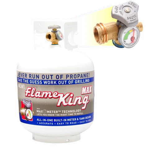 Flame King YSN230b 20 Pound Steel Propane Tank Cylinder with OPD Valve and Built-in Gauge, 20 lb Vertical
