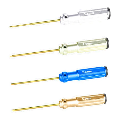 Neewer - Set of 4 Hexagonal Screwdrivers Made of Titanium Nitride with Coloured Handles.Compatible with 1.5, 2, 2.5 and 3mm Screws.