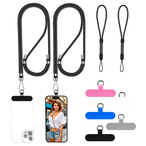 Lousrnman Cell Phone Lanyard - 2 Pcs Crossbody Lanyard with 2 Wrist Straps and 5 Connectors for Men and Women