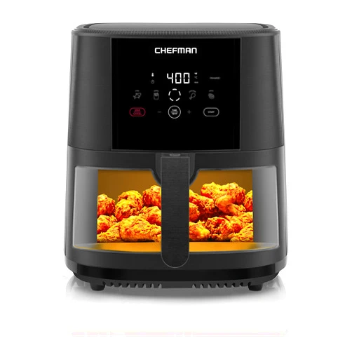 Chefman TurboTouch Easy View Air Fryer, The Most Convenient And Healthy Way To Cook Oil-Free, Watch Food Cook To Crispy And Low-Calorie Finish Through Convenient Window, 8 Qt