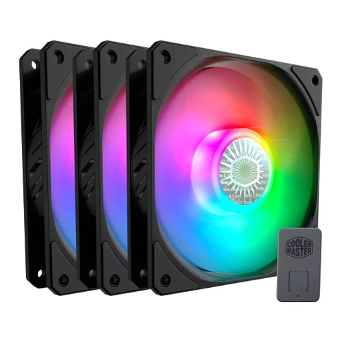 Cooler Master SickleFlow 120 V2 ARGB 3in1 Square Frame Fan, ARGB 3-Pin Customizable LEDS, Air Balance Curve Blade, Sealed Bearing, 120mm PWM Control for Computer Case & Liquid Radiator