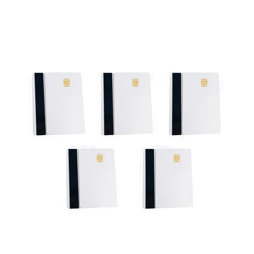 NATEFEMIN 10 PCS Blank Smart Card Sle4442 Chip with Magnetic Strip Hico 3 Track Inkjet PVC Accessory Part