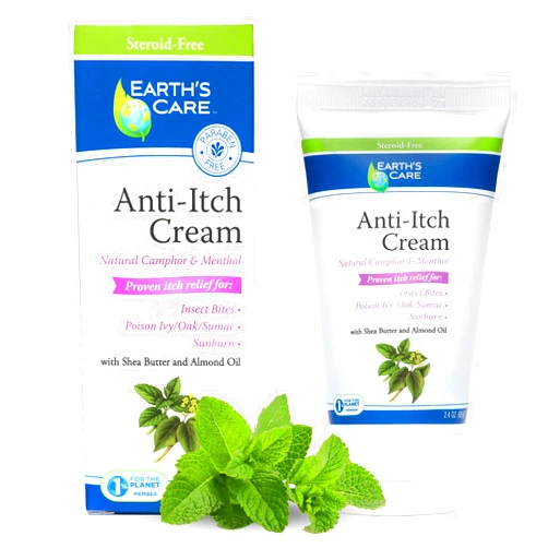 Earth's Care Anti Itch Cream - Extra Strength - Soothes Sunburns, Rashes and Minor Skin Irritation 2.4 OZ